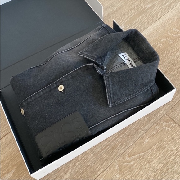 LOEWE ANAGRAM WORKWEAR JACKET, washed black denim, size 46, NWT - Picture 9 of 14